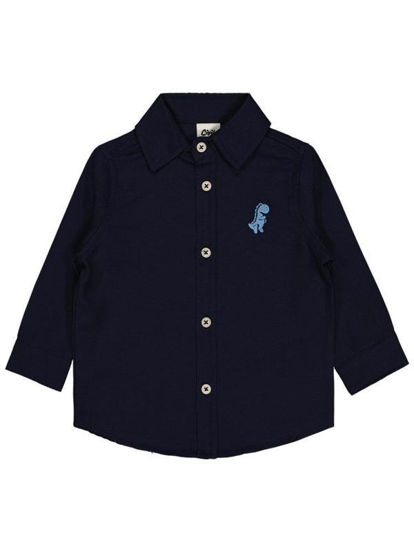 Civil Baby Dinozor Nakışlı 6-18 Ay Gömlek - Lacivert6-9 Ay - Image 1