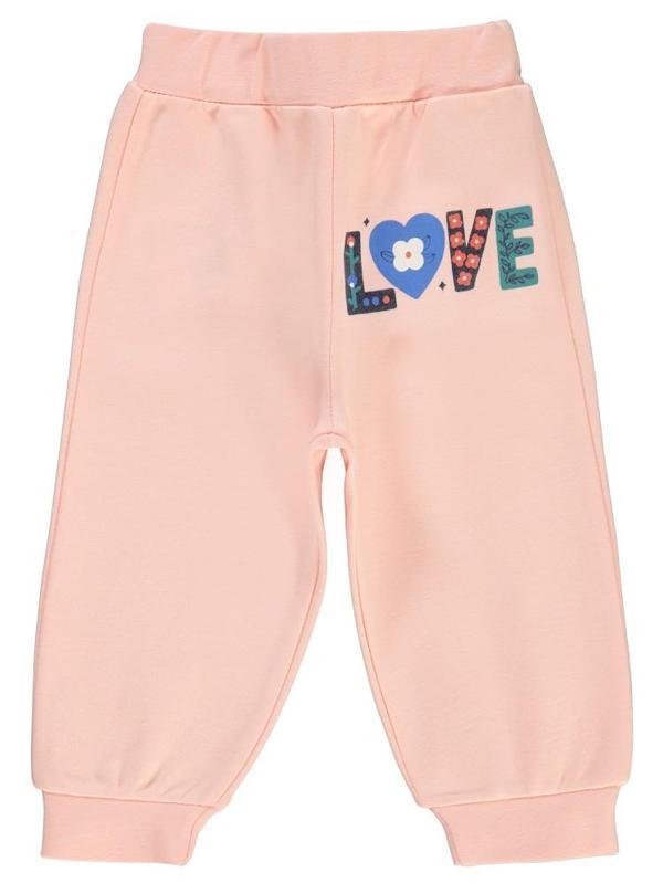 Civil Baby Love Çiçek Baskılı 6-18 Ay Tek Alt Bebe - Pudra6-9 Ay - Image 1