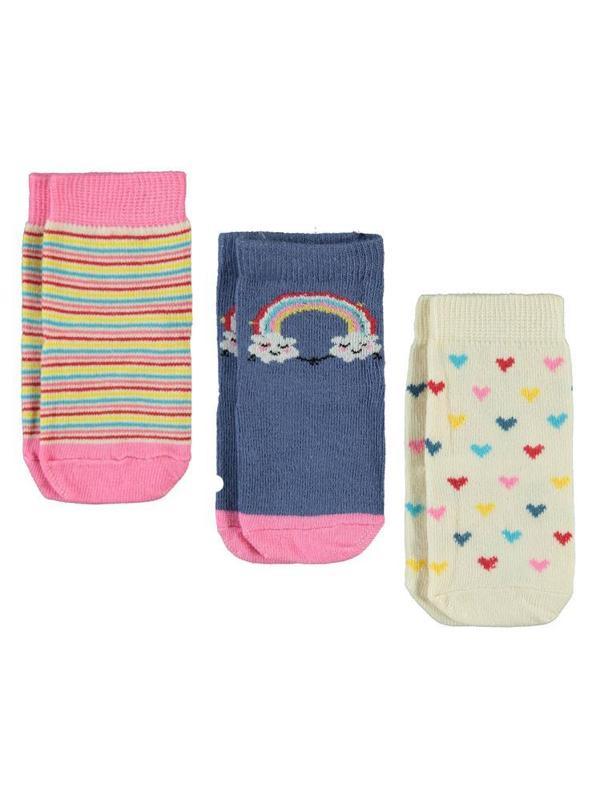 Civil Baby Çizgili 3'lü 6-18 Ay Bebek Kız Çorap Set - Standart12 Ay - Image 1
