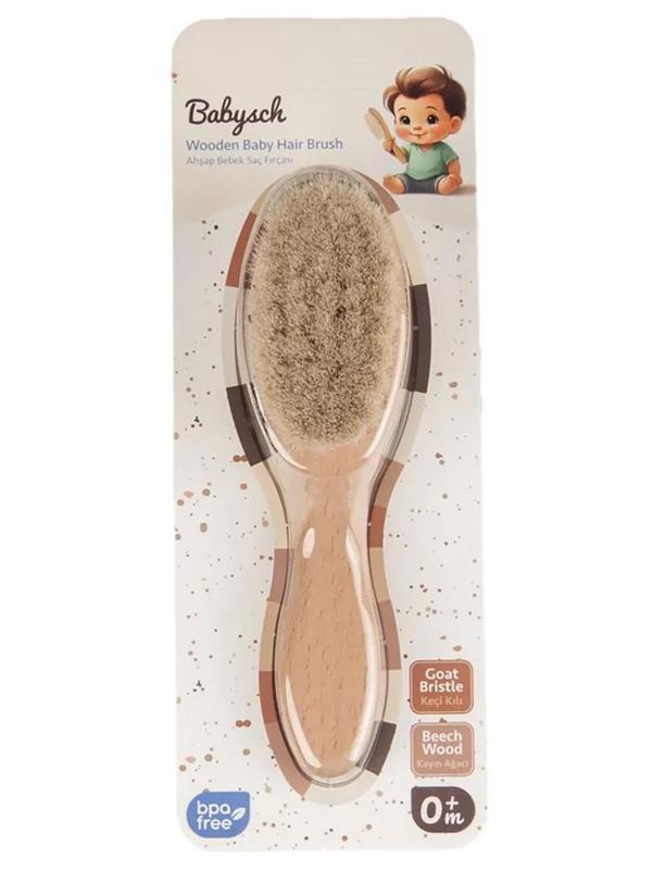 Babysch Doğal Ahşap Bebek Saç Fırçası  - StandartStandart - Image 1