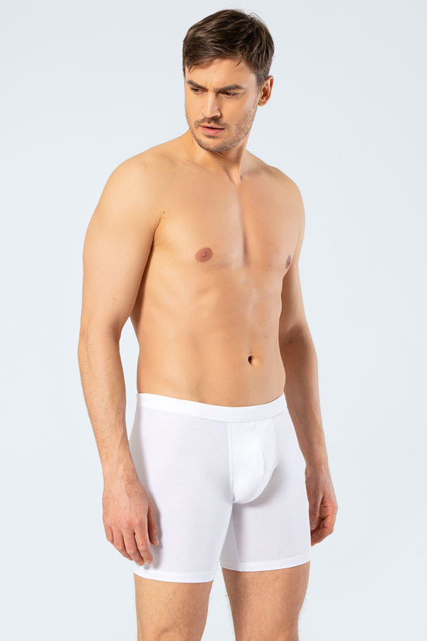 Cacharel Erkek Likralı Uzun Boxer (Bel Bantlı) 1336/Beyaz - Image 1