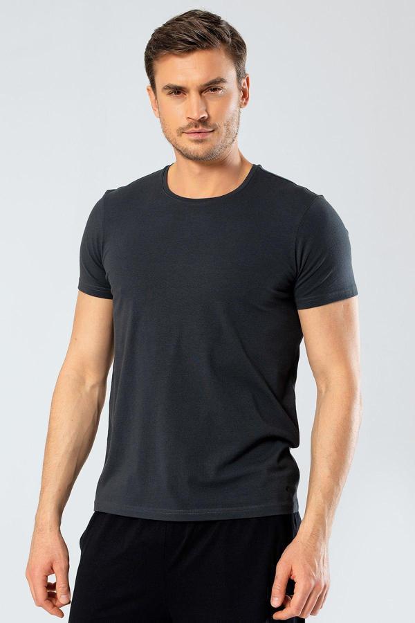 Cacharel Erkek Bisiklet Yaka Likralı T-shirt 1331/Olive - Image 1