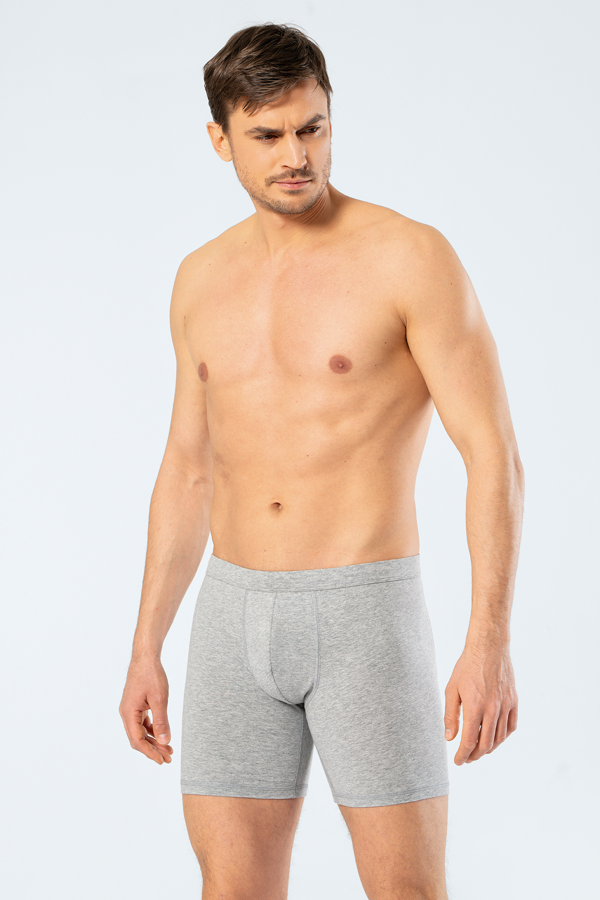 Cacharel Erkek Likralı Uzun Boxer (Bel Bantlı) 1336/Gri - Image 1