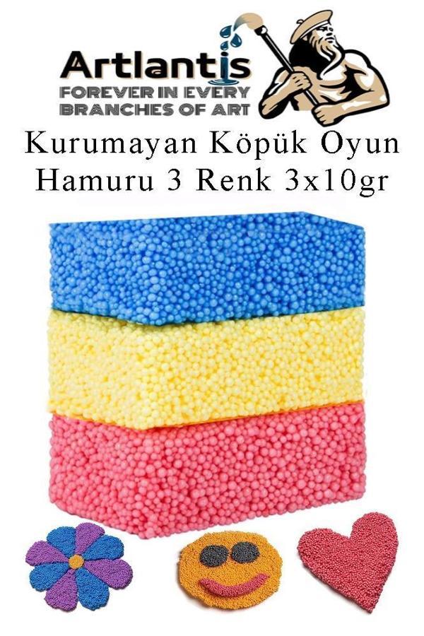 Köpük Hamur 3 Renk 10 Gr 1 Paket Kurumayan Köpük Oyun Hamuru Hafif Yumuşak Hamur Okul Öncesi Anasınıfı Kreş Etkinlikleri - Image 1