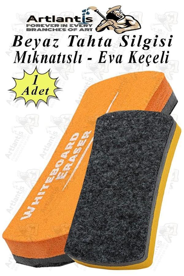 Mıknatıslı Yazı Tahta Silgisi Eva 1 Adet Beyaz Yazı Tahtası Silgisi Manyetik Kaliteli Keçe Uçlu Eva Okul Sınıf Ofis Kuru - Image 1