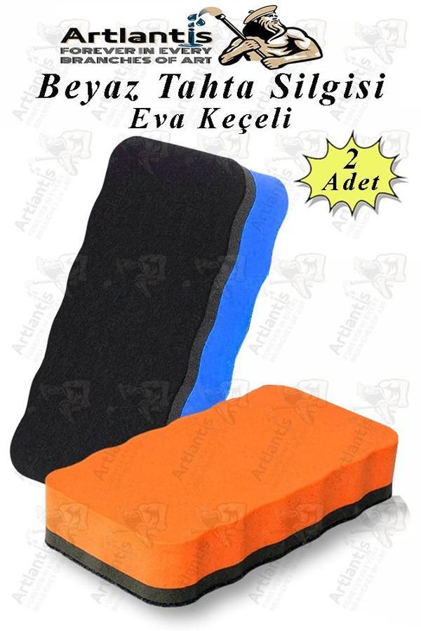 Yazı Tahta Silgisi Eva 2 Adet Beyaz Yazı Tahtası Silgisi Kaliteli Keçe Uçlu Eva Okul Sınıf Ofis Kuru Silgi - Image 1