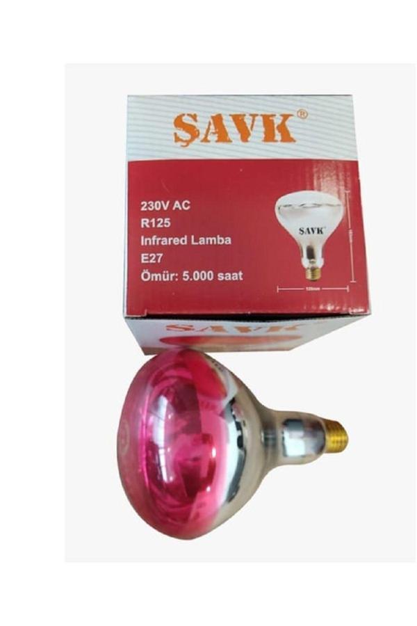Şavk 150W Isı Ampulü R125 220V Kırmızı Cam - Image 1