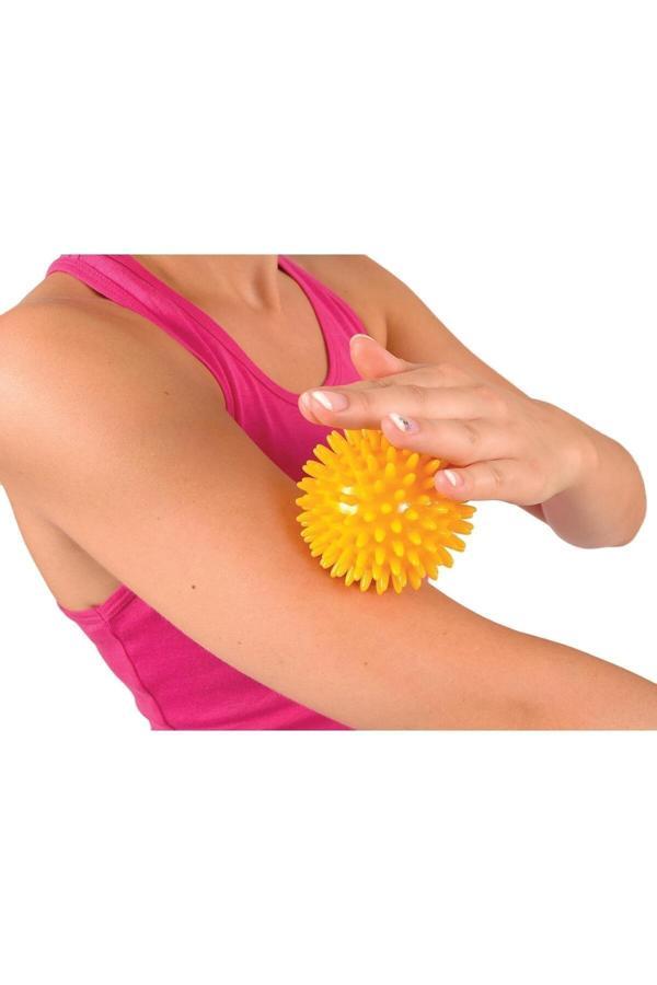 Fizyo Malzeme El Egzersiz Masaj Ve Duyu Topu, Yumuşak Dikenli Top Sarı Renk 8 Cm - Image 1