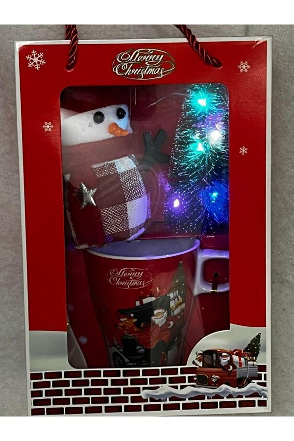 2045 Rhb Yılbaşı Hediyelik Noel Baba Işıklı Led Ağaç Kupa Seti - Image 1