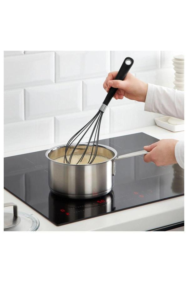 Ikea Siyah Çırpıcı Uzunluk: 34 Cm Silikon Saplı Yumurta Çırpıcısı - Image 1
