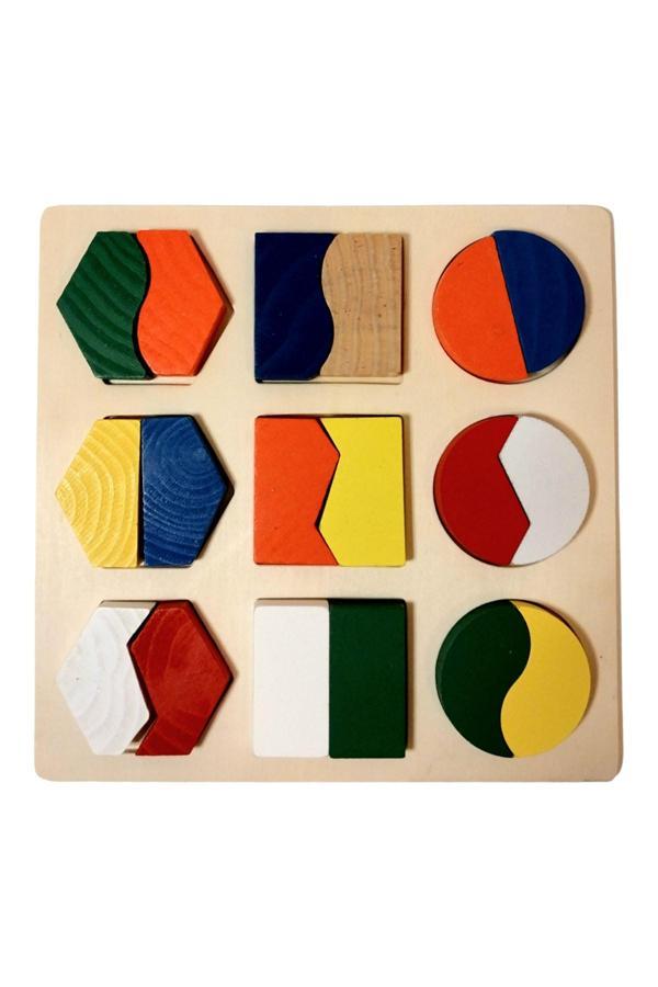 Bak Gel Al Geometrik Şekiller Iki Parça Puzzle - Image 1
