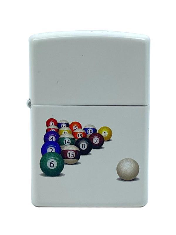 Zippo 8 Ball White Matte Dizayn Çakmak - Image 1