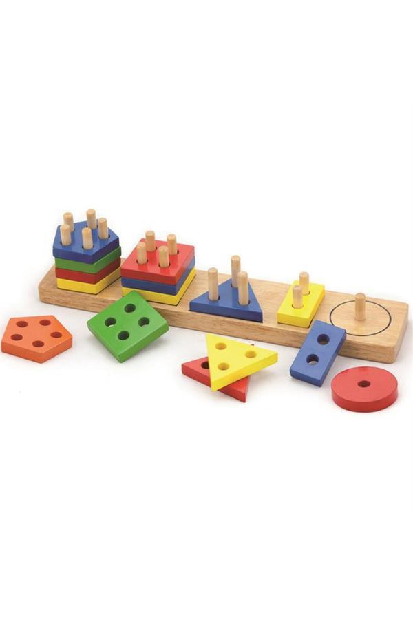 Bak Gel Al Ahşap Geometrik Şekiller Ve Sıralama Eğitici Oyun - Image 1