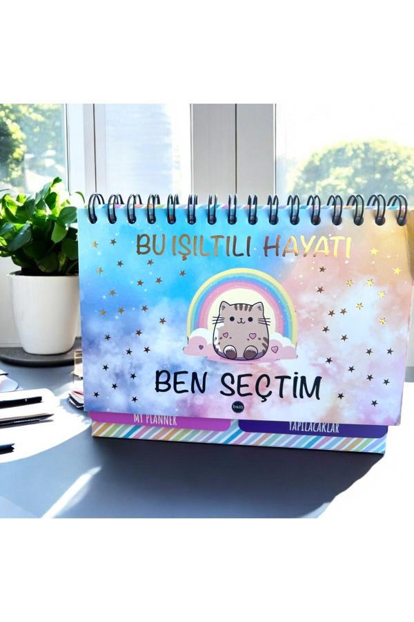 Bak Gel Al Bu Işıltılı Hayatı Ben Seçtim- Masaüstü Haftalık Planlayıcı – Renkli Ve Eğlenceli Tasarım - Image 1