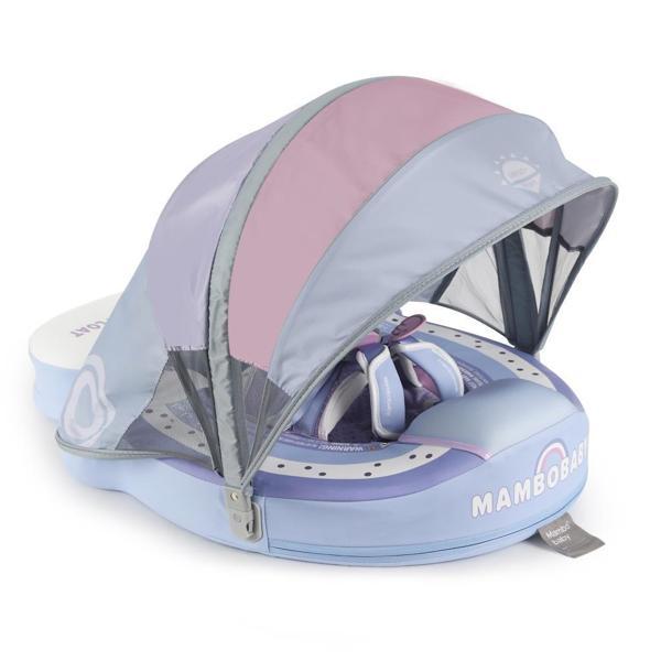Mambobaby Yüzme Simidi - Gökkuşağı, Emniyetli, Gölgelikli ve Ayak Destekli - Image 1