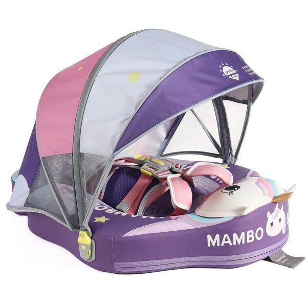 Mambobaby Yüzme Simidi - Unicorn, Emniyetli, Gölgelikli ve Ayak Destekli - Image 1