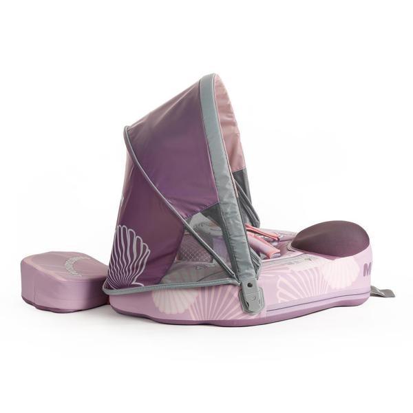 Mambobaby Yüzme Simidi - Purple Seashell, Emniyetli, Gölgelikli ve Ayak Destekli - Image 1
