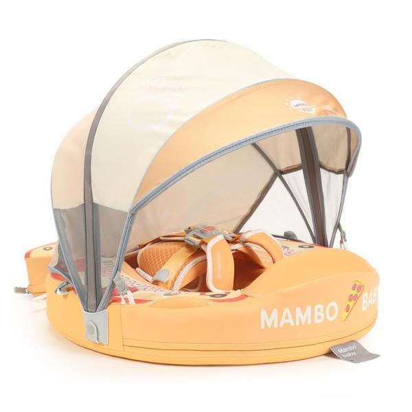 Mambobaby Yüzme Simidi - Pizza,  Emniyetli, Gölgelikli ve Ayak Destekli - Image 1