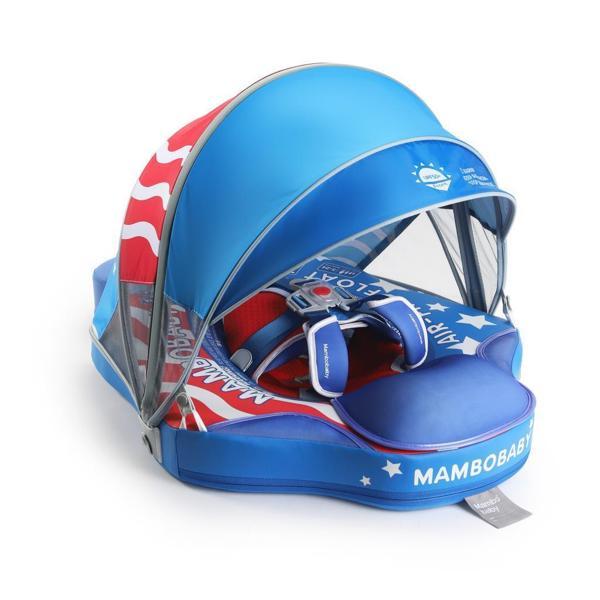 Mambobaby Yüzme Simidi - USA Flag, Emniyetli, Gölgelikli ve Ayak Destekli - Image 1
