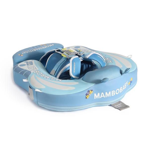 Mambobaby Yüzme Simidi - Blue Butterfly Dreams, Emniyetli, Gölgelikli ve Ayak Destekli - Image 1