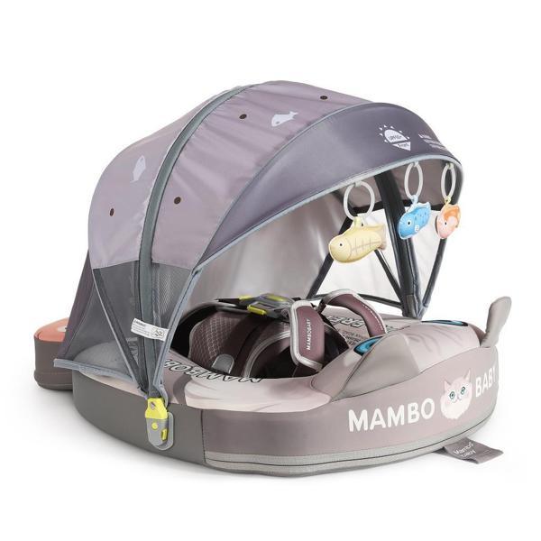 Mambobaby Yüzme Simidi - Kedi ve Balıklar, Emniyetli, Gölgelikli ve Ayak Destekli - Image 1