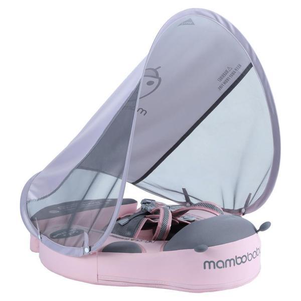 Mambobaby Yüzme Simidi - Pembe Uğur Böceği, Emniyetli, Gölgelikli ve Ayak Destekli - Image 1