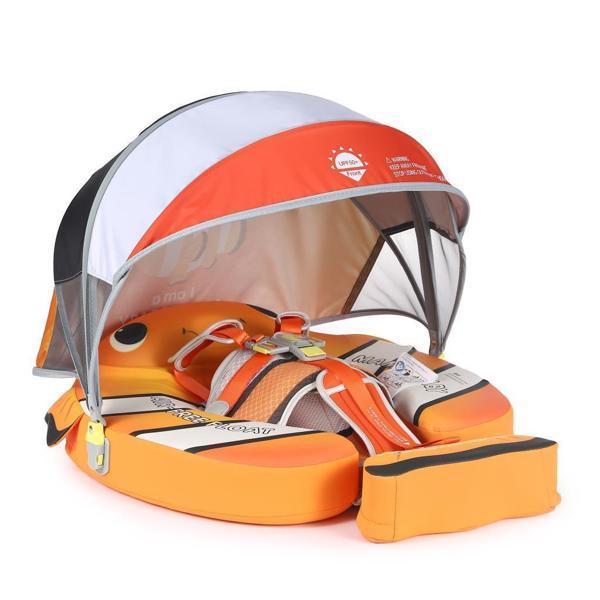Mambobaby Yüzme Simidi - Clownfish, Emniyetli, Gölgelikli ve Ayak Destekli - Image 1