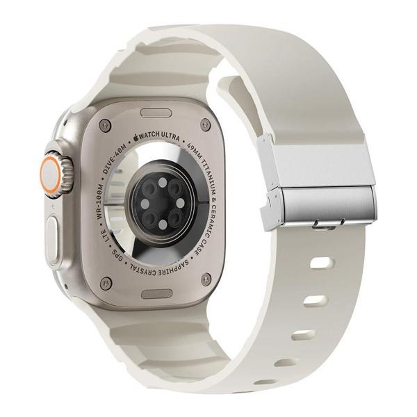 Apple Watch 42mm Zore KRD-145 Metal Tokalı Silikon Kordon - Image 1