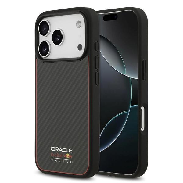 Apple iPhone 17 Pro Kılıf Redbull Orjinal Lisanslı M-safe Şarj Özellikli Karbon Fiber Parlayan Logol - Image 1