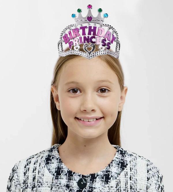 Birthday Prenses Yazılı Çocuk Parti Tacı - Image 1
