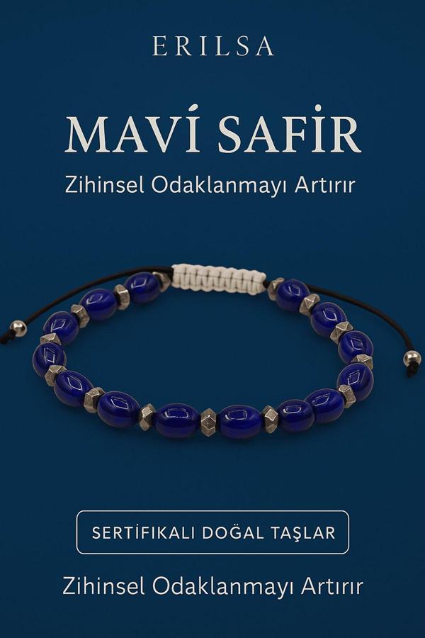 Sertifikalı Mavi Safir Taşı Bileklik – Zihinsel Odaklanma ve Netlik Sağlayan Taş - Image 1