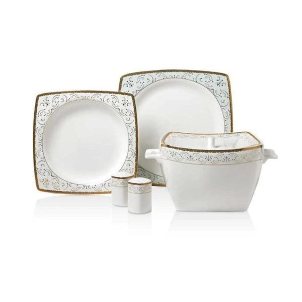 Korkmaz Bone Selection 60 Parça Kare Yemek Takımı A8426 - Image 1