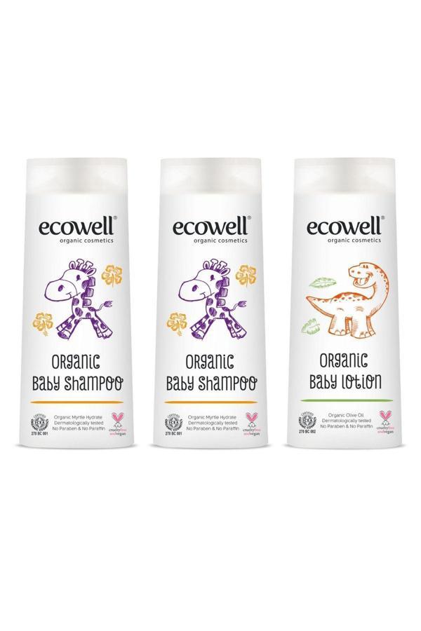 Ecowell Organik Bebek Şampuanı 2 Adet + Bebe Losyonu - Image 1