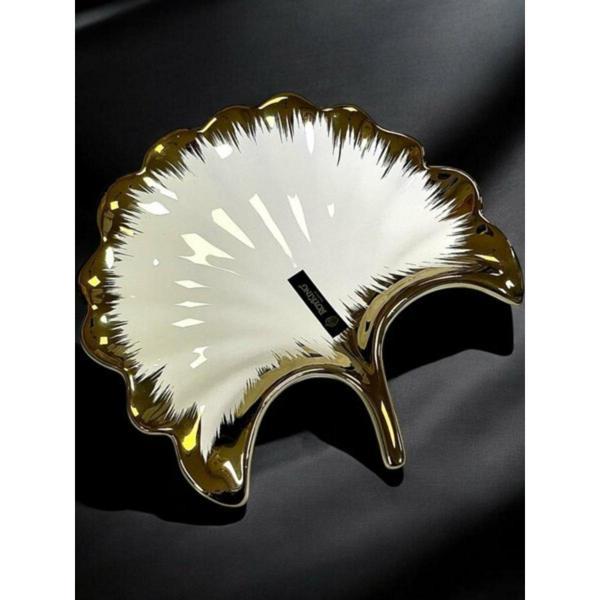 ROYKİNG LINE GOLD YAPRAK SUNUM TABAK BÜYÜK 30-30 - Image 1