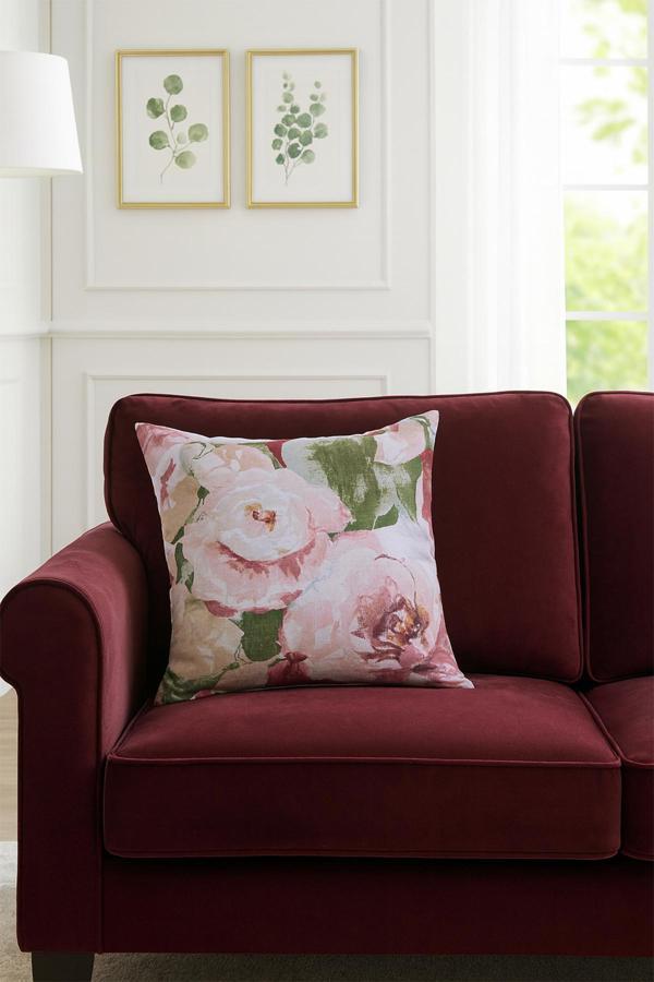Duck Çiçekli Kırlent Kılıfı Pembe 40x40 - Image 1