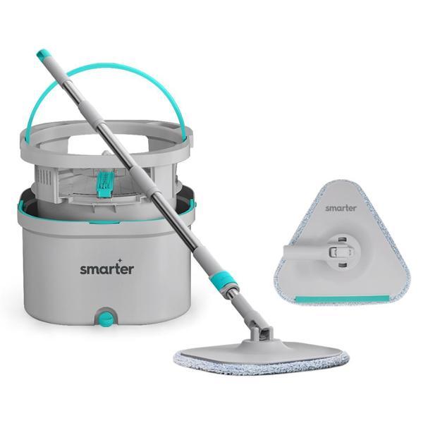 SMARTER Aqua Max Ve Üçgen Aparat Temiz & Kirli Suyu Ayırma Temizlik Seti Mop Paspas Cam Sileceği - Image 1