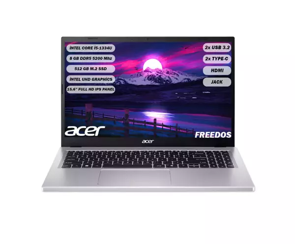ACER Aspire AG15-71P İNTEL CORE İ5 1334U 8GB 512GB SSD 15,6'' FHD IPS FREEDOS NX.JDCEY.001 - Image 1
