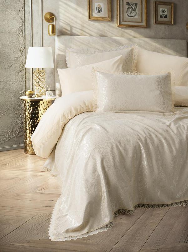 Cotton Box Chi Chi Çift Kişilik Pikeli Nevresim Takımı Velora Cappuccino - Image 1