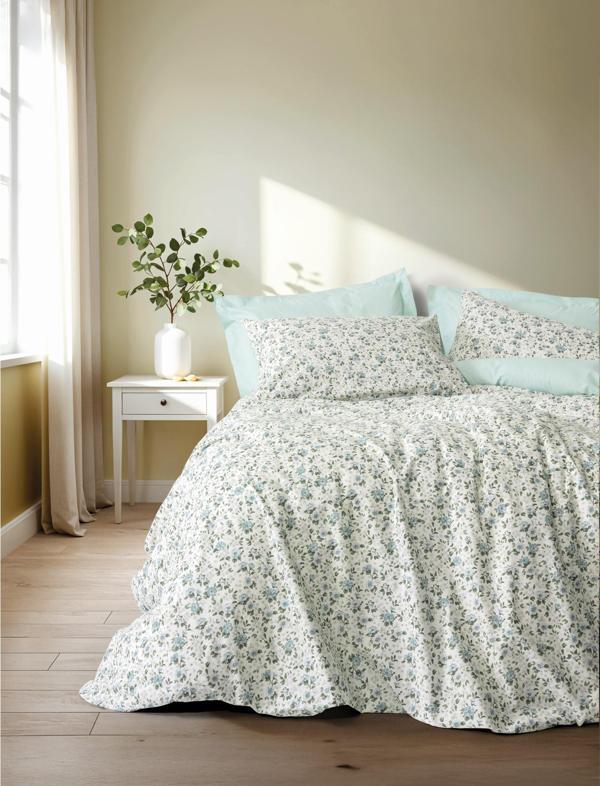 Cotton Box Petite Çift Kişilik Lastikli Çarşaflı Nevresim Takımı Nola Mint - Image 1