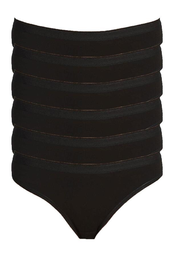 6 Lı Paket Tutku Kadın Likralı Külot Bikini Klasik Elastan  - Image 1