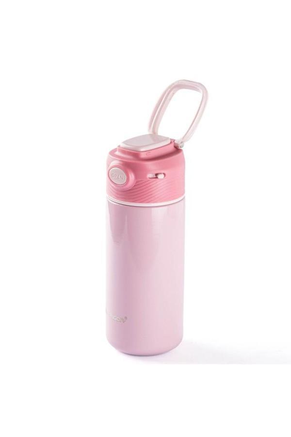 BANGDA PEMBE PASLANMAZ ÇELİK TERMOMETRELİ TERMOS 350ML - Image 1