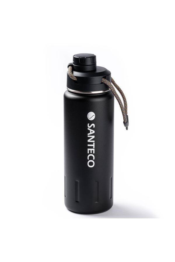 SANTECO SİYAH ÇİFT KATMANLI  PASLANMAZ ÇELİK TERMOS SU ŞİŞESİ 710ML - Image 1