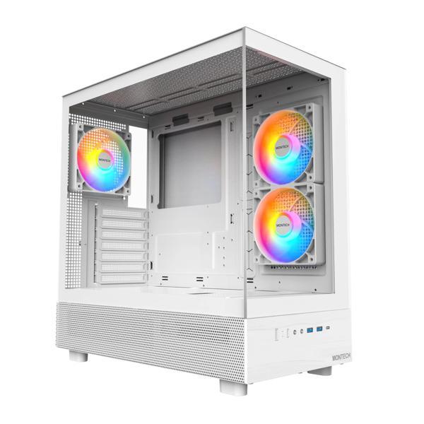MONTECH XR, ATX Mid-Tower PC Oyun Kasası, 3 x 120mm ARGB PWM Fanlar Önceden Yüklenmiş, Tam Görünüm Ç - Image 1