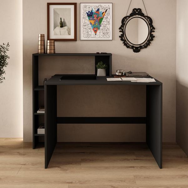 Amber Çalışma Masası – Raflı, Modern Bilgisayar Masası - Image 1
