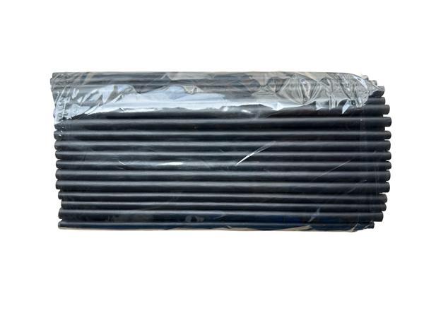 Dökme Kalın Kokteyl Buzlu İçecek Pipet - Düz - Siyah - 22 Cm. - 8 mm. -100 Adetlik Paket - Image 1