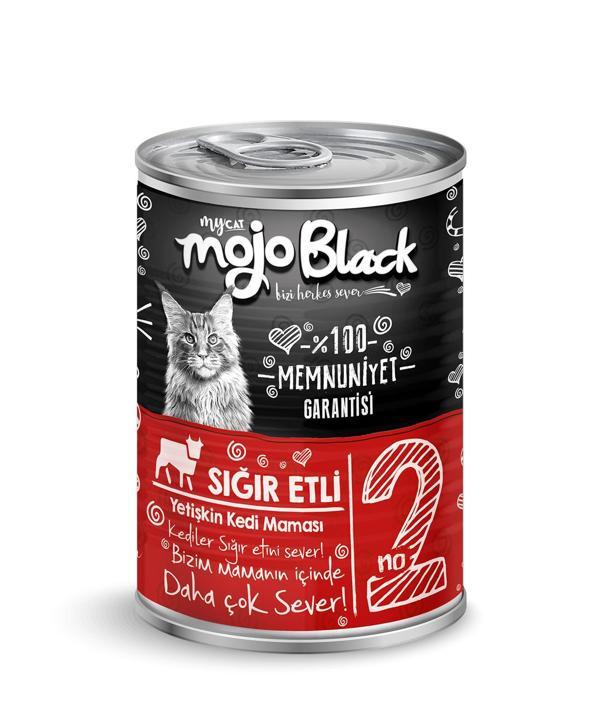  Mojo Black No:2 Tahılsız (400gr) Dana Etli Yetişkin Kedi Konservesi 12'Lİ - Image 1