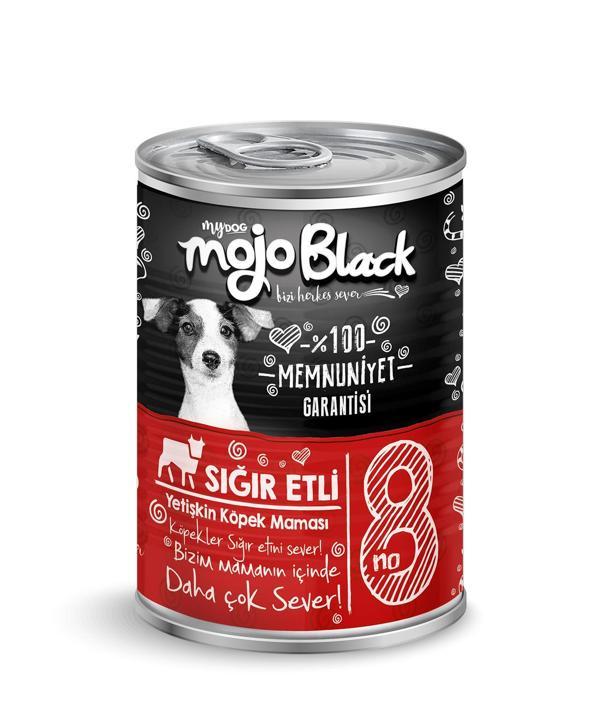  Mojo Black No:8 Tahılsız (400gr) Sığır Etli Yetişkin Köpek Konservesi 12'Lİ - Image 1