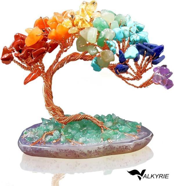 Valkyrie 7 Çakra Reiki Para Ağacı – Doğal Kristal Taş Dekor, Enerji Dengeleme, Feng Shui, Şans ve Pozitif Enerji - Image 1