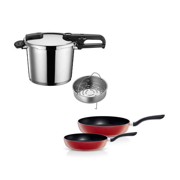 Fissler Vitaquick Edition 6 Litre Düdüklü Tencere + Kırmızı Cenit Tava Set - Image 1