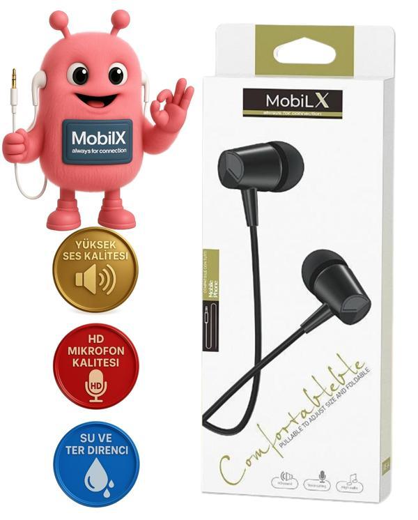 MobiLX ME-03 Beyaz Kablolu Kulak İçi Kulaklık – Aux Girişli, Extra Bass, Tüm Telefon ve Cihazlarla Uyumlu - Image 1